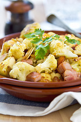 Image showing Roasted Cauliflower with Ham