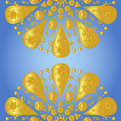 Image showing Blue background with ornamental lace 