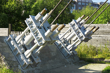 Image showing The traction device pedestrian suspension bridge