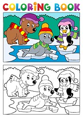 Image showing Coloring book winter topic 5