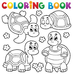 Image showing Coloring book turtle theme 1