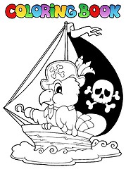 Image showing Coloring book pirate parrot theme 1