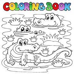 Image showing Coloring book crocodile image 1