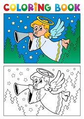 Image showing Coloring book angel theme image 4