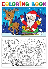 Image showing Coloring book Santa Claus topic 7