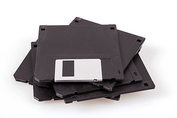Image showing stack of old diskettes 