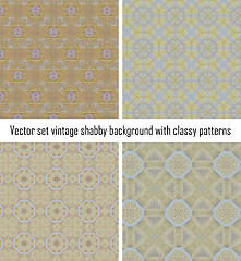 Image showing Vector set vintage background classical patterns