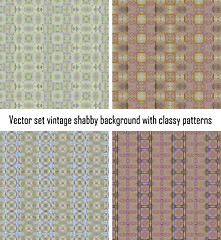 Image showing Vector set vintage background classical patterns