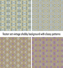 Image showing Vector set vintage background classical patterns