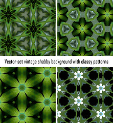 Image showing Vector set vintage background classical patterns