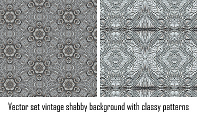 Image showing Vector set vintage background classical patterns