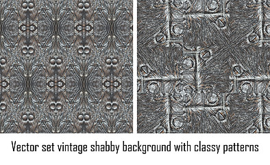 Image showing Vector set vintage background classical patterns