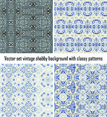 Image showing Vector set vintage background classical patterns