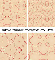 Image showing Vector set vintage background classical patterns