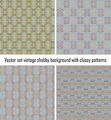 Image showing Vector set vintage background classical patterns