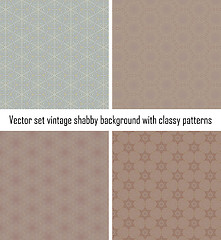 Image showing Vector set vintage background classical patterns