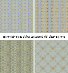 Image showing Vector set vintage background classical patterns