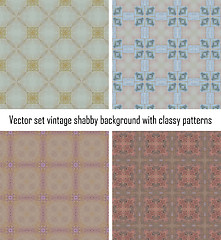 Image showing Vector set vintage background classical patterns