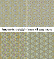 Image showing Vector set vintage background classical patterns