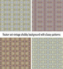 Image showing Vector set vintage background classical patterns