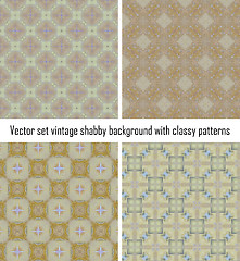 Image showing Vector set vintage background classical patterns