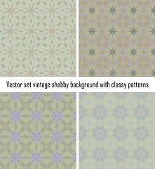 Image showing Vector set vintage background classical patterns