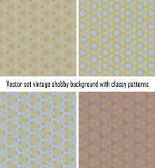 Image showing Vector set vintage background classical patterns