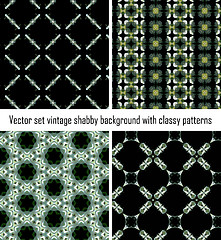 Image showing Vector set vintage background classical patterns