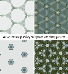 Image showing Vector set vintage background classical patterns