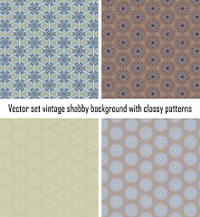 Image showing Vector set vintage background classical patterns