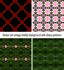 Image showing Vector set vintage background classical patterns