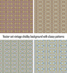 Image showing Vector set vintage background classical patterns