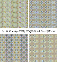 Image showing Vector set vintage background classical patterns