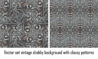 Image showing Vector set vintage background classical patterns