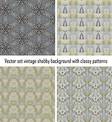 Image showing Vector set vintage background classical patterns