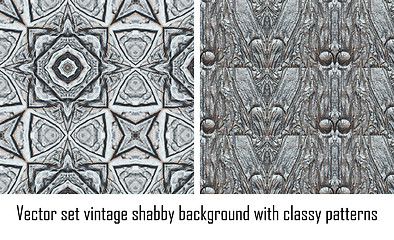 Image showing Vector set vintage background classical patterns