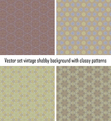 Image showing Vector set vintage background classical patterns