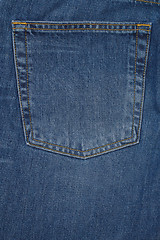 Image showing A denium blue jean pocket shot up close