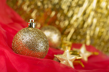 Image showing golden christmas ball background