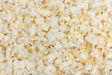 Image showing Salted popcorn grains on the white background