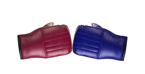 Image showing Boxing gloves on a white background close up