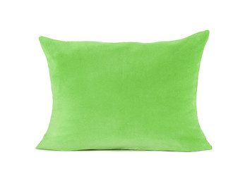 Image showing bright green pillow isolated on white