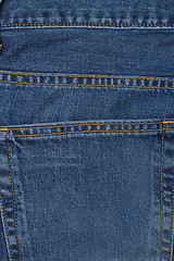 Image showing A denium blue jean pocket shot up close