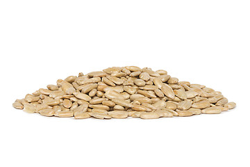Image showing fresh sunflower seeds isolated on a white background