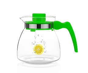 Image showing Jar of water with lemon