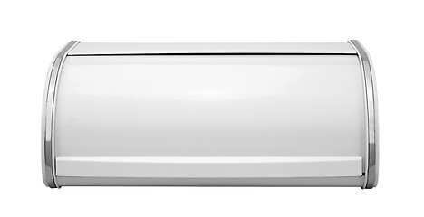Image showing closed metallic breadbasket isolated on white background
