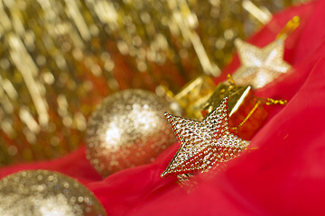 Image showing golden christmas ball background