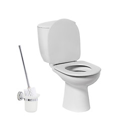 Image showing toilet bow with toilet brush