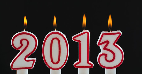 Image showing Burning candles for year 2013