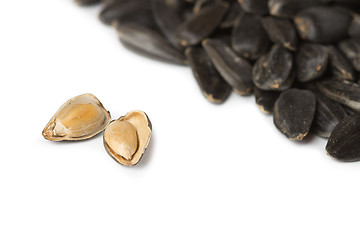 Image showing sunflower seeds isolated on white